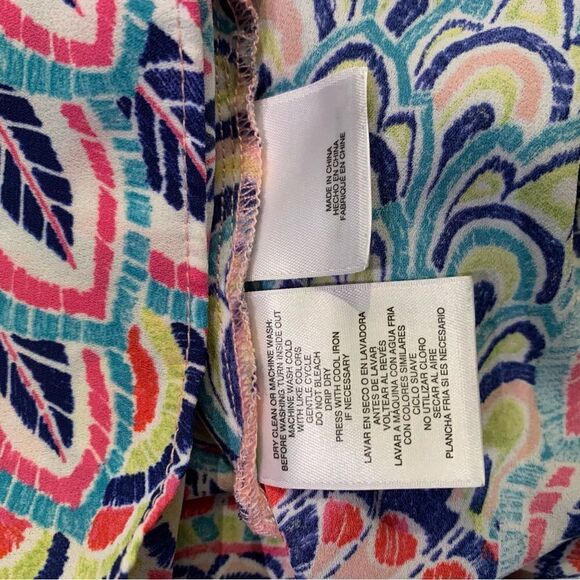 Pappagallo V-Neck Blouse 3/4 Sleeves with Ties Size Medium - Picture 6 of 7